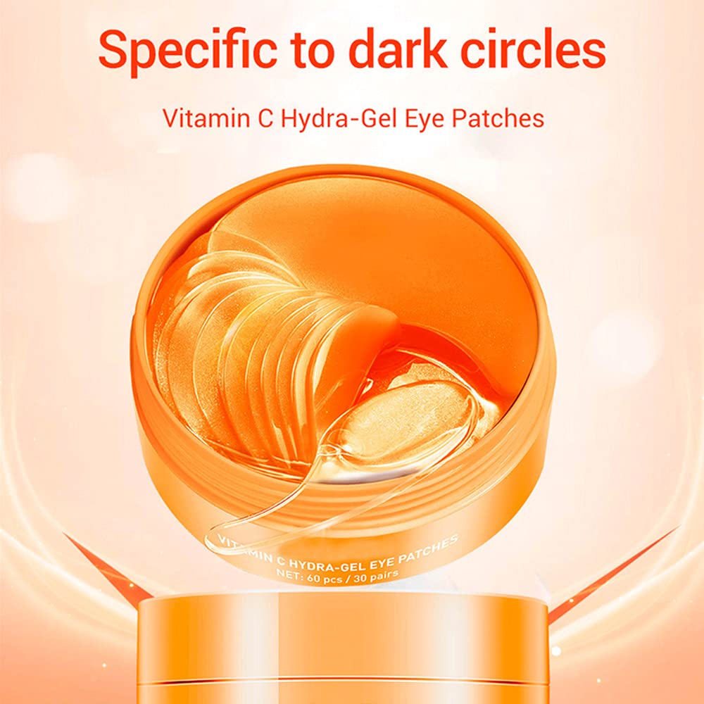 30 pairs Vitamin-C Under Eye Patches - Collagen Patches Eye Masks with Moisturizing and Anti-Aging Effect/Hydrogel Under-Eye Patches for Puffy Eyes, Dark Circles, Eye Bags