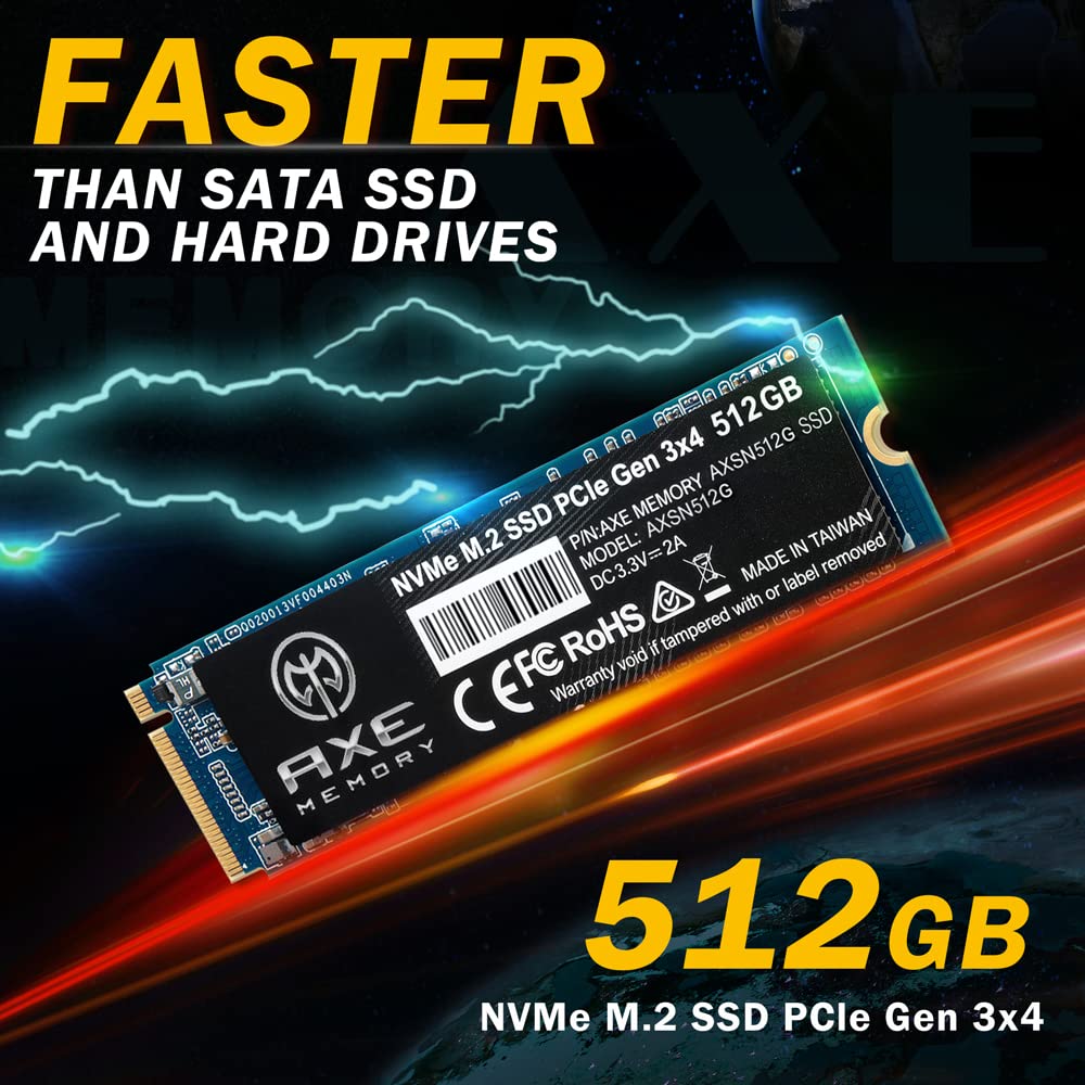 AXE MEMORY 512GB NVMe M.2 2280 PCIe Gen 3x4 Internal SSD Solid State Drive 512 GB