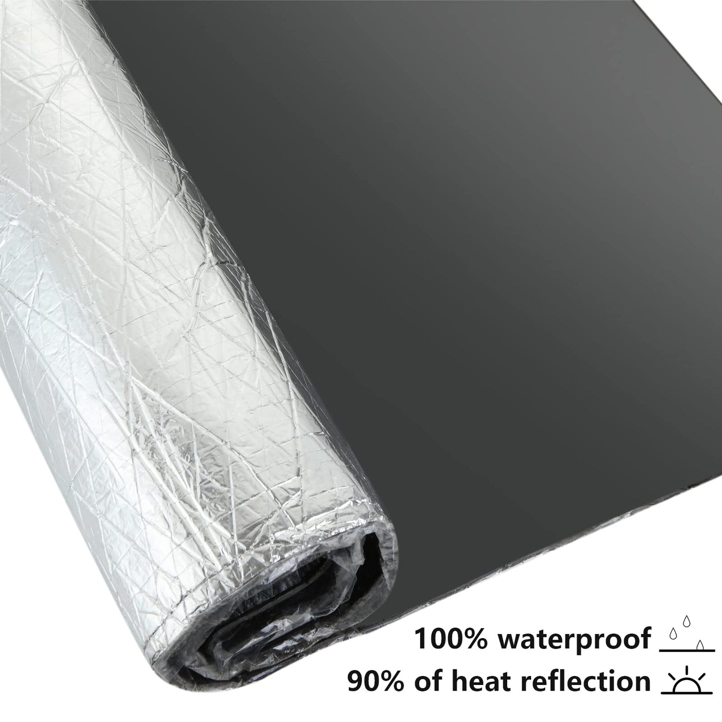 YOUNTHYE Self Adhesive Reflective Aluminium Foam Insulation 5mm Thick, 24cm x 10m Radiator Reflector Panels, Foil Insulation Roll for Floors, Roofs, Garage Doors and Camper Vans