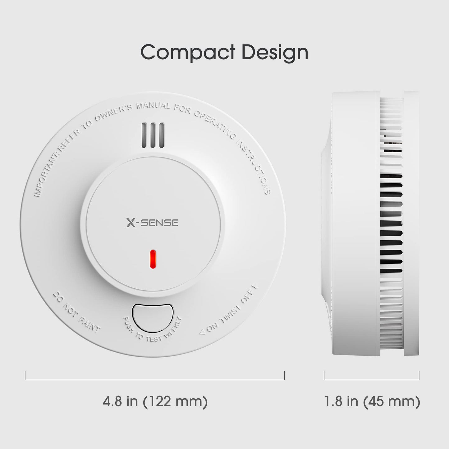 X-Sense Wireless Interlinked Smoke Alarm Detector with Sealed 10-Year Battery, Interconnected Fire Alarm Conforms to EN 14604 Standard, Link+, SD19-W, 3-Pack RF Interconnected Model