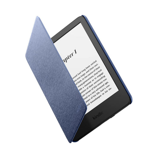 Amazon Kindle Case, Thin and Lightweight, Foldable Protective Cover - Fabric Blue