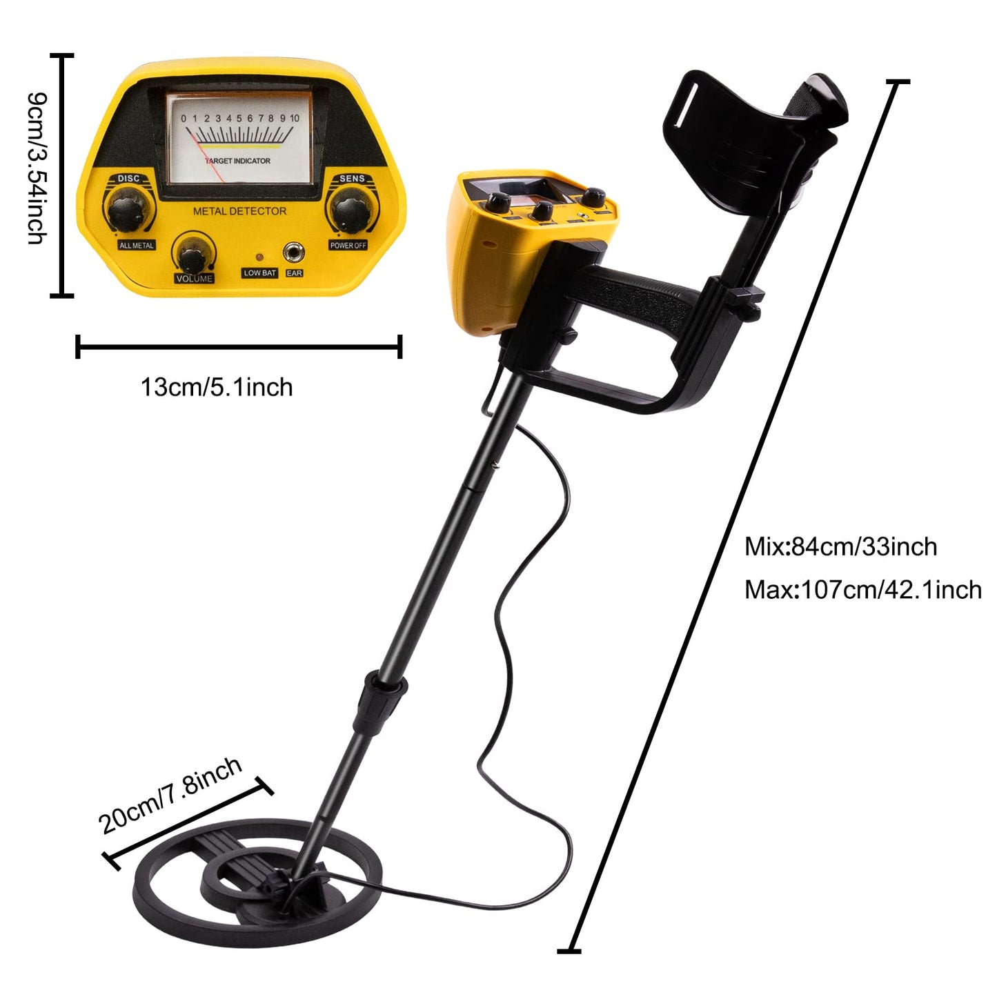 Voilamart Metal Detector Waterproof for Adults and Kids, Bounty Hunter Gold Digger Metal Detector with High Accuracy Adjustable Pointer Display, for Detecting Coin, Beach Treasures