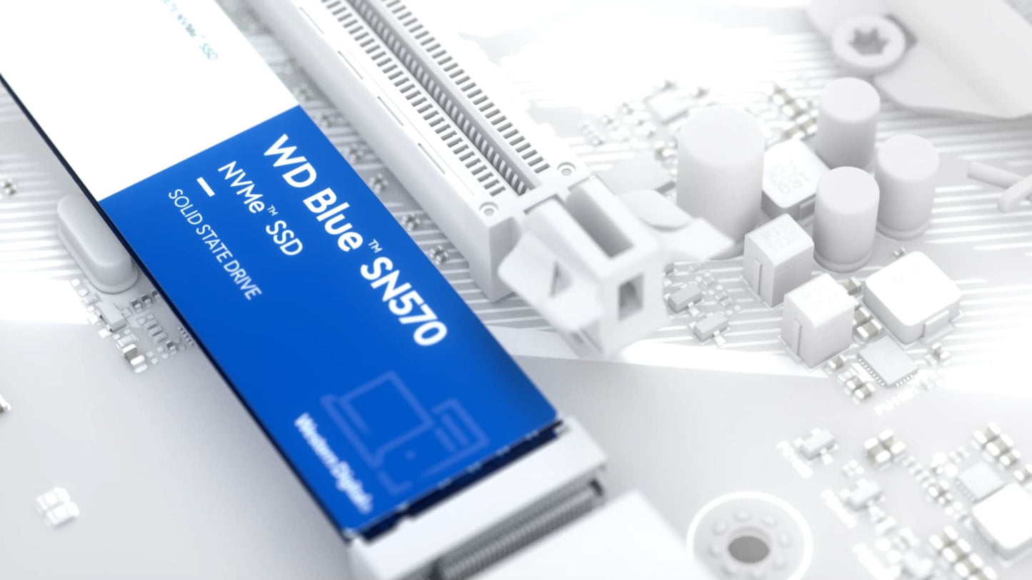 WD_BLUE SN570 500GB M.2 2280 PCIe Gen3 NVMe up to 3500 MB/s read speed, Solid State Drive SN570 - Upto 3,500MB/s Blue