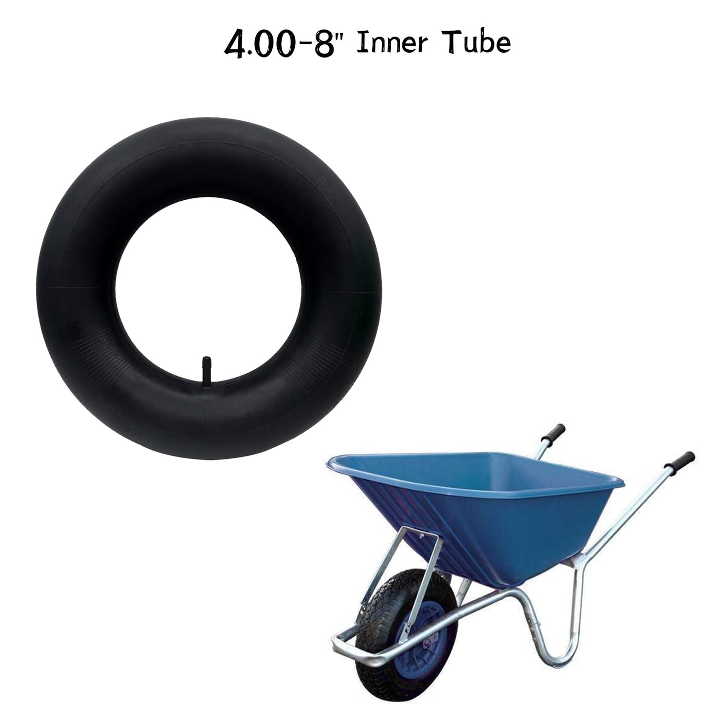 2 Pcs 4.00-8" Wheelbarrow Inner Tubes with TR-13 Straight Valve, Heavy Duty Replacement for Wheelbarrows, Mowers, Hand Trucks and More 4.80/4.00-8 TR-13