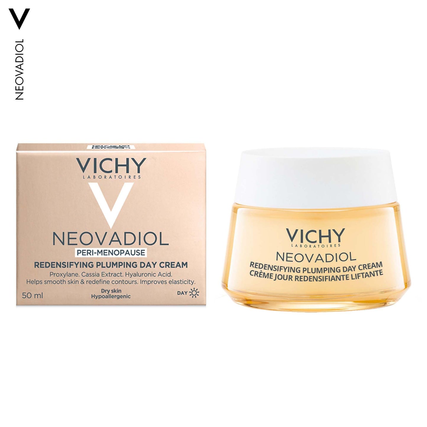 Vichy, Neovadiol, Redensifying Plumping Day Cream, For Dry Skin, With Hyaluronic Acid and Proxylane, 50ml