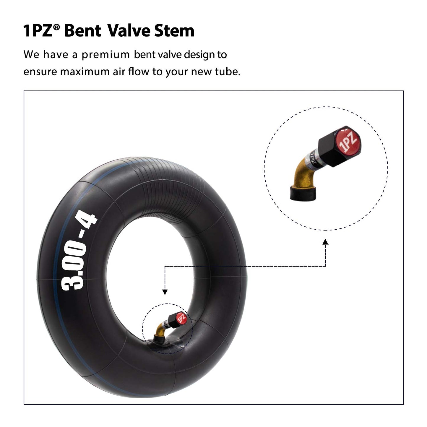 1PZ UK3-4TB 2 pack of 3.00-4 3.00 x 4 (260 × 85) 10" x 3" Inner Tube Replacement for Sack Barrow Trolley Mobility Scooter Wheel Tyre Tire