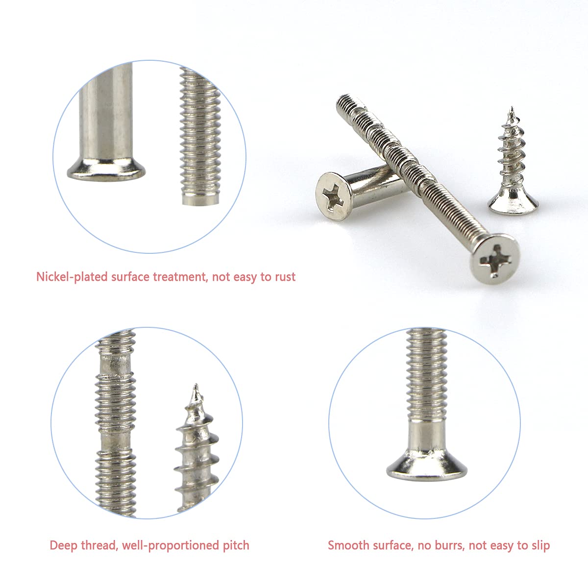 120 Pcs Door Handle Fixing Screws(40 Sets), M4 Connecting Bolts And Sleeves, Adjustable Bolt Length,Used To Fastener and Fixing Furniture,Door Handles,Keyholes,Cabinets,Drawers(60mm)