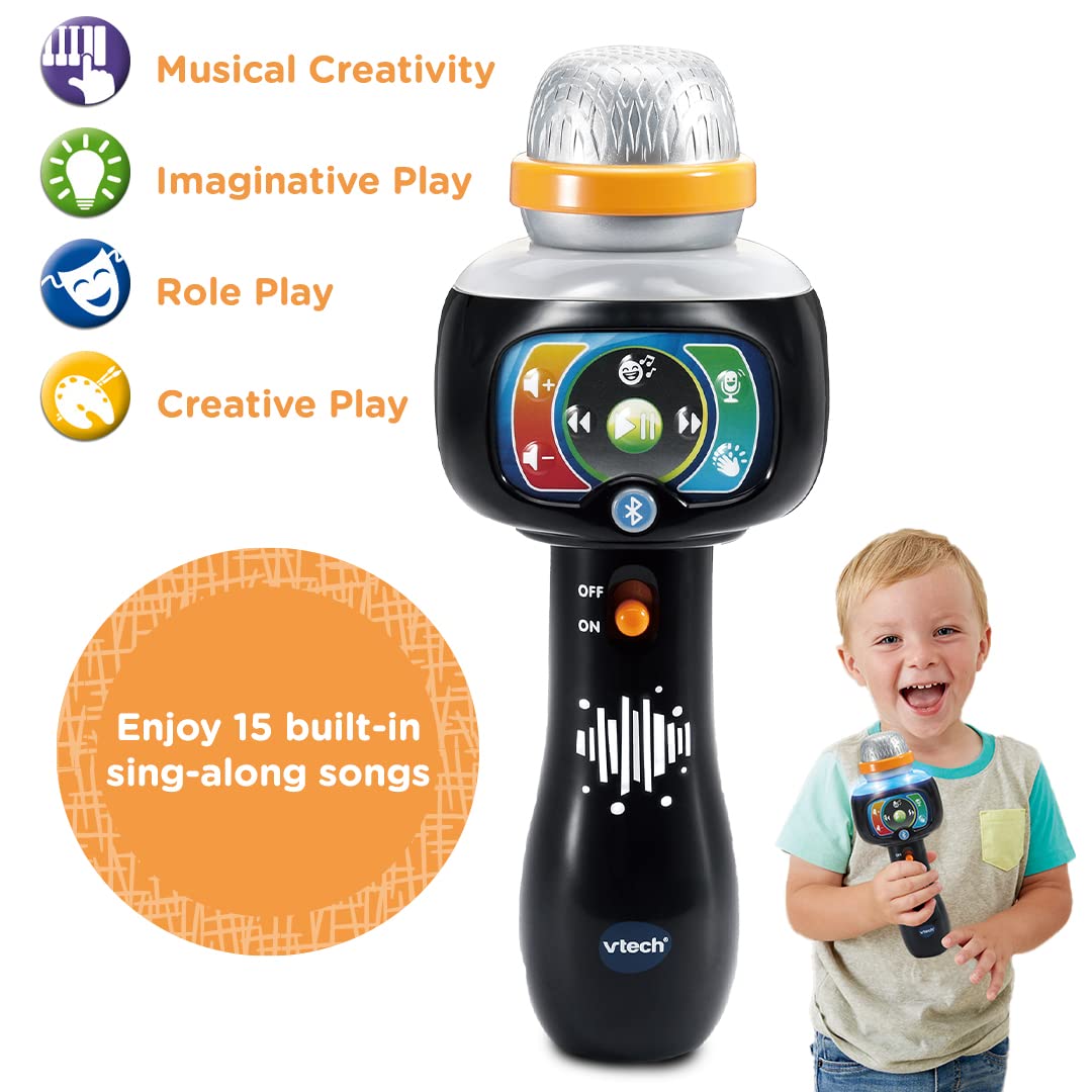 VTech Singing Sounds Microphone, Musical Toddler Toy with Sound Effects & Music, for Boys & Girls aged 2, 3, 4 + years, English Version