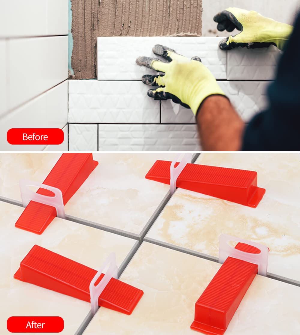 500pcs Tile Leveling System Clips, 1.5mm Leveling System Tiles Leveler Spacers Tile Spacers Clips(500pcs 1.5mm) 1.5mm(1/16in)