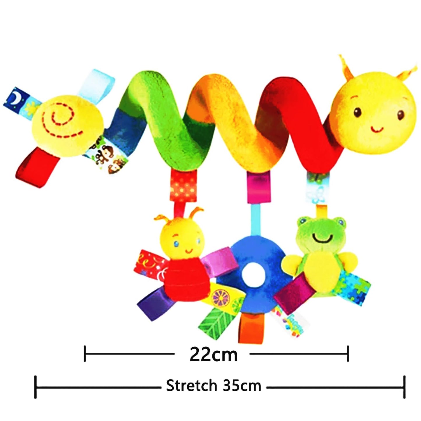 zhongdada Spiral Pram Toys for Babies -Plush Hanging Baby Rattle Sensory Toys for Crib Mobile Bassinet for 0 3 6 9 12 Boys Girls 100g