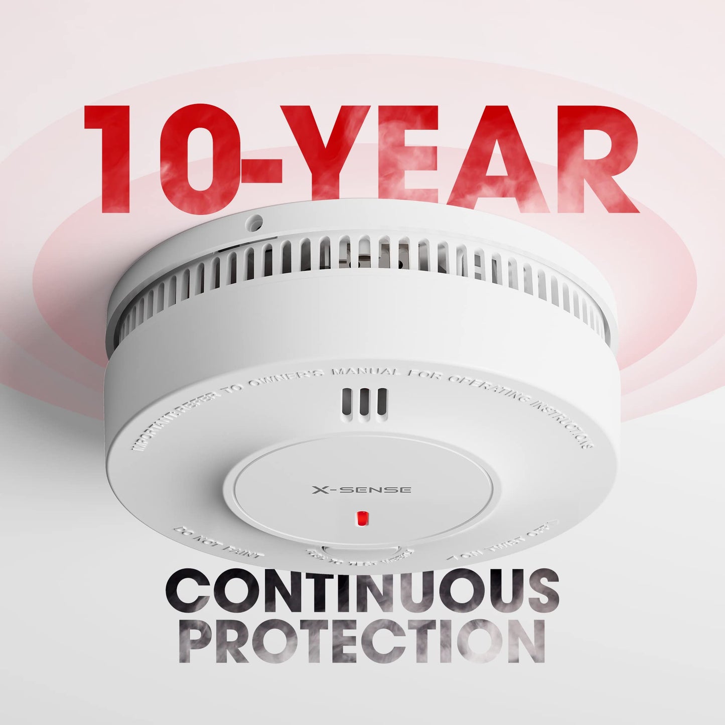 X-Sense Wireless Interlinked Smoke Alarm Detector with Sealed 10-Year Battery, Interconnected Fire Alarm Conforms to EN 14604 Standard, Link+, SD19-W, 3-Pack RF Interconnected Model