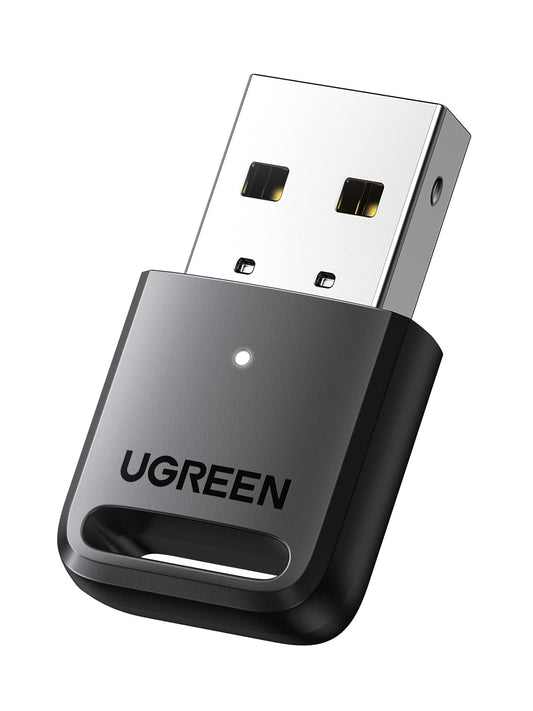 UGREEN USB Bluetooth 5.0 Adapter for PC and Laptop, 20M Long Range Bluetooth Dongle Receiver for Windows 11, 10, 8.1, 7, Compatible with Game Controller, Headset, Keyboard, Mouse, Plug and Play