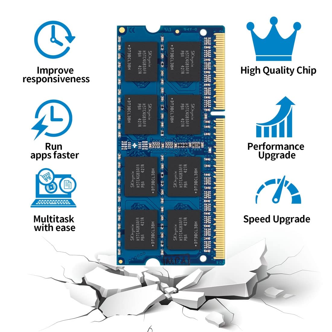 8GB DDR3L-1600 MHz SODIMM PC3L 12800S 1.35V/1.5V RAM 204-Pin Memory Upgrade for MacBook Pro, iMac, Mac mini/Server