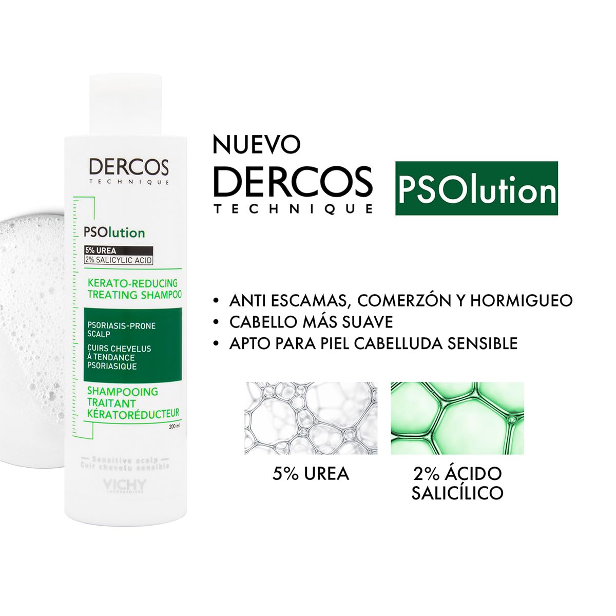 Vichy Dercos PSOlution Kerator-Reducing Treatment Shampoo Psoriatic-Prone Scalps 200ml