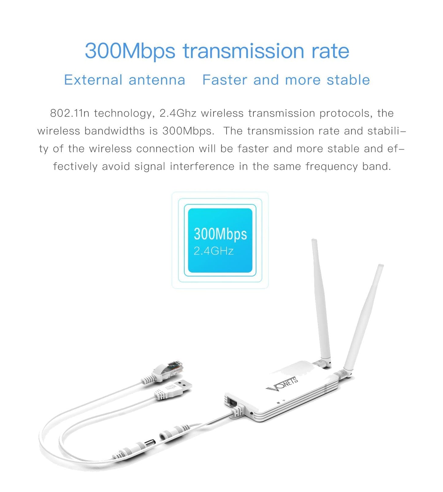 VONETS WiFi Bridge Ethernet/Mini Wireless Router/WiFi to Ethernet, DC Powered, 2 RJ45 Ports for DVR, IP Camera, Industrial PLC, AGV, PS3, Network Devices VAP11S 2.4G