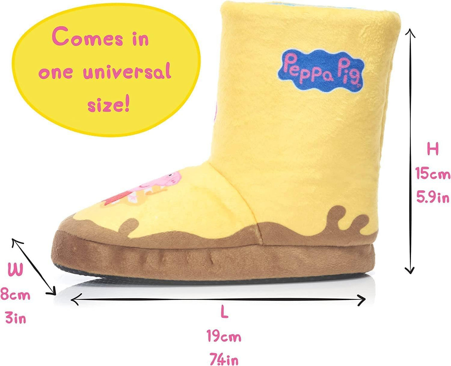 WOW STUFF Peppa Pig Toys Muddy Puddle Boots, Interactive Wearable Yellow Wellies with Sound and Music activated as you Walk or Run, Ideal active role play and dress up for Toddlers Single