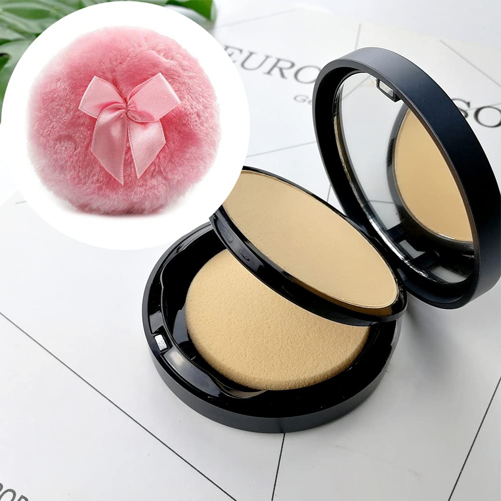 4 Pcs Fluffy Plush Powderpuff Soft Face Powder Puff Bowknot Dry Powder Puff for Face and Body Powder