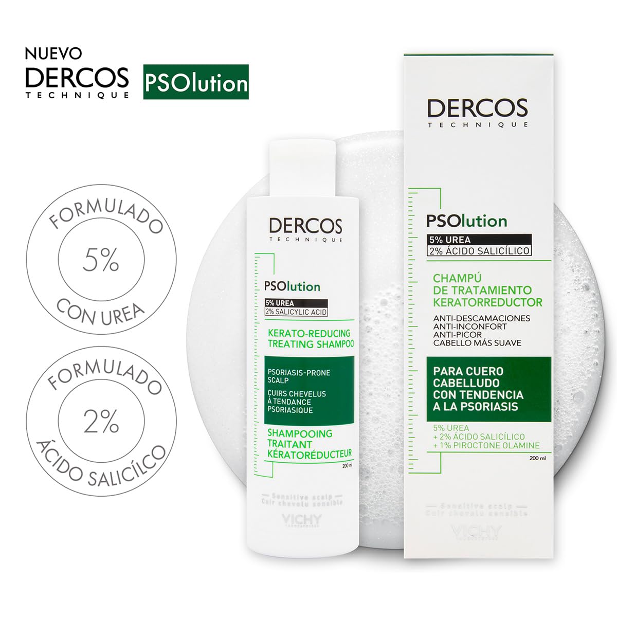 Vichy Dercos PSOlution Kerator-Reducing Treatment Shampoo Psoriatic-Prone Scalps 200ml