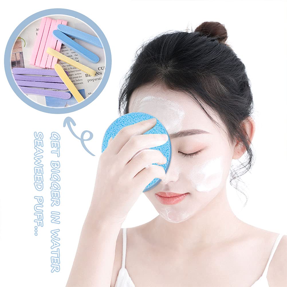 48 Pcs Facial Sponges, Compressed Face Cleansing Sponge Cellulose Face Sponge for Men Women Massage Makeup Removal(Pink) Multi-colored