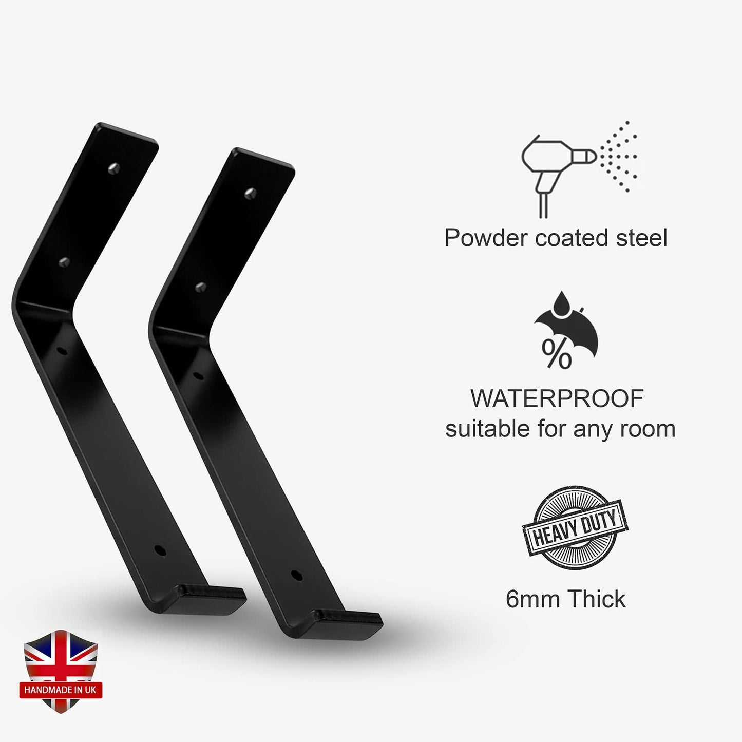 4 x Scaffold Board Shelf Brackets | Heavy Duty 9 Inch | Industrial Style Scaffolding Shelf Brackets for Wall-Mounted Shelves 4