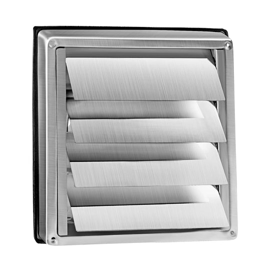 WeCooper 304 Stainless Steel Gravity Grille 100mm 4 inch Ducting Air Vent Cover with Not-Return Shutters 100mm 4-Inch Louver