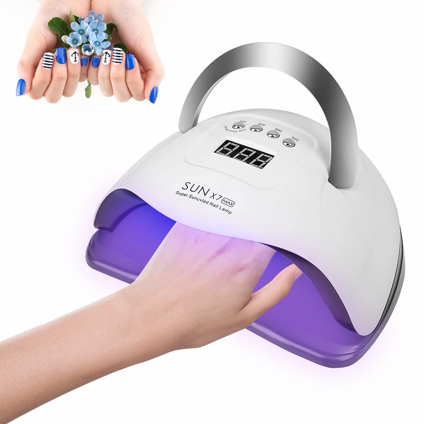 Wodondog LED UV Nail Lamps 180W Nail Dryer Gel Nail Curing Lamp UV Light with 4 Timers Auto Sensor LCD Display