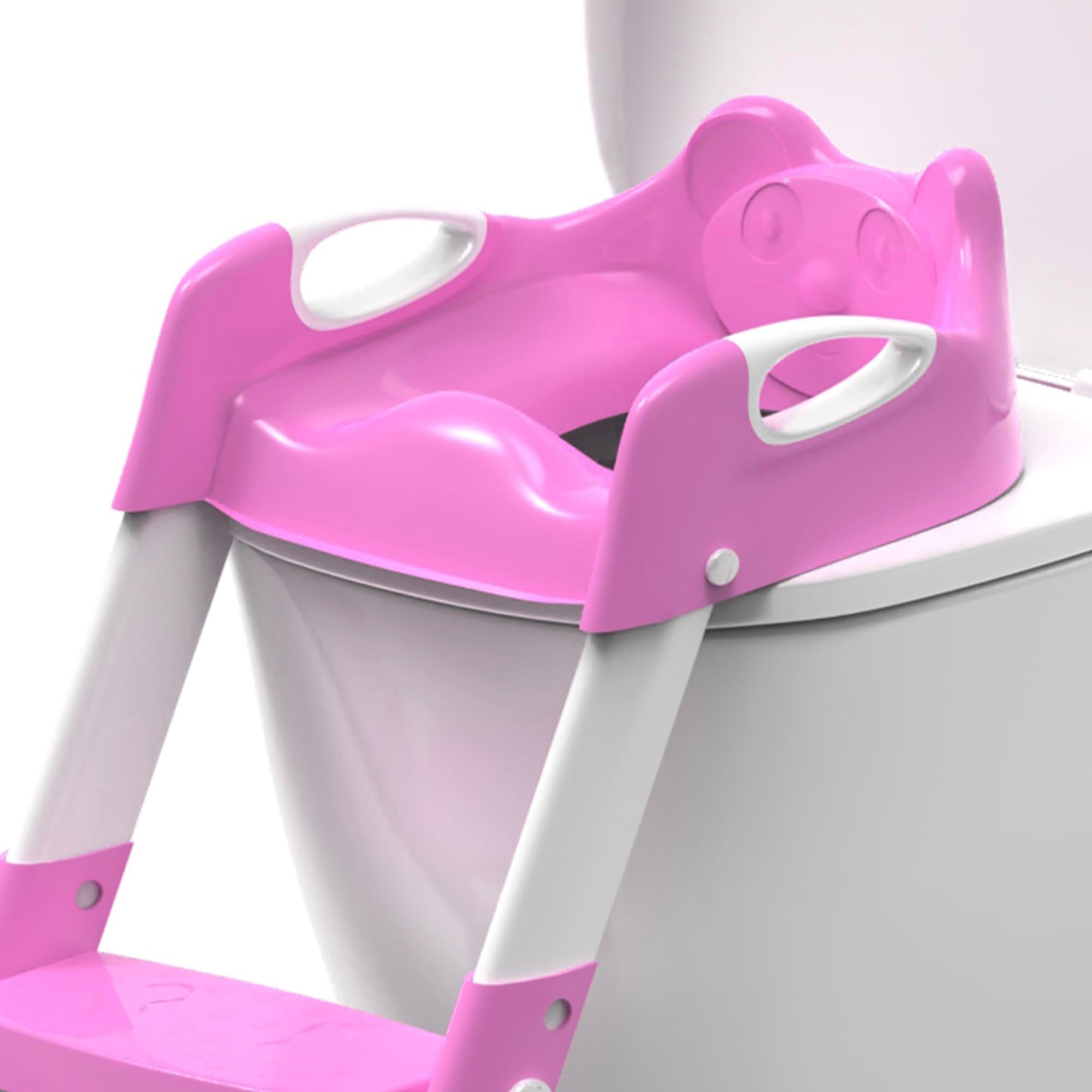 ZENO Potty Training Toilet Seat | Toddler Toilet Seat | Potty Training Seat | Toilet Steps for Toddlers | Kids Toilet Seat | Toilet Training Seats | Non Slip & Comfortable | Foldable Design | Pink