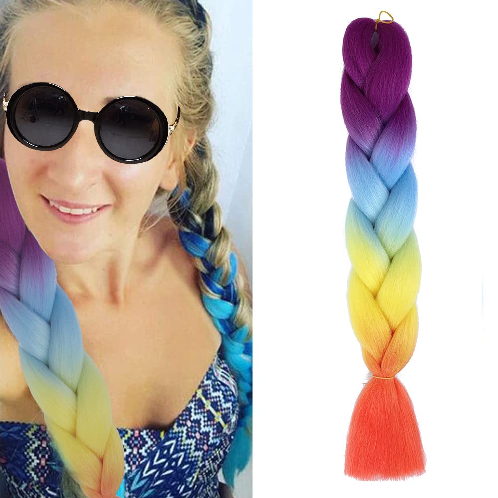 2 Pcs Braiding Hair Fashion Synthetic Braid Hair Extensions for Women Braiding （colour） purple 2 Count (Pack of 1)