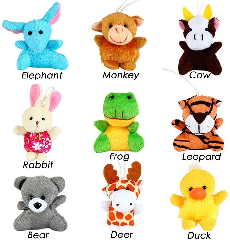 32 Pack Cute Small Stuffed Animal Keychain Set for Party Favors, Goodie Bag Fillers, Carnival Prizes Box for Kids, Mini Plush Toy Assortment for Classroom Rewards