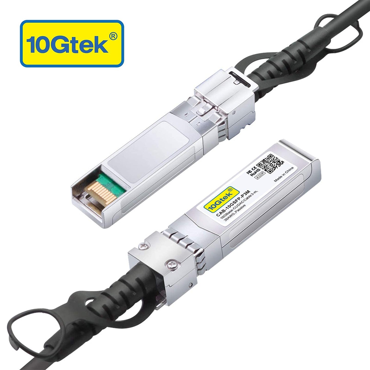 10Gtek 10Gb SFP+ DAC Twinax Cable, Passive, Compatible with HP ProCurve J9283B, HP Aruba J9283D, 3-Meter(9.8ft) 3m(9.8ft) for HPP