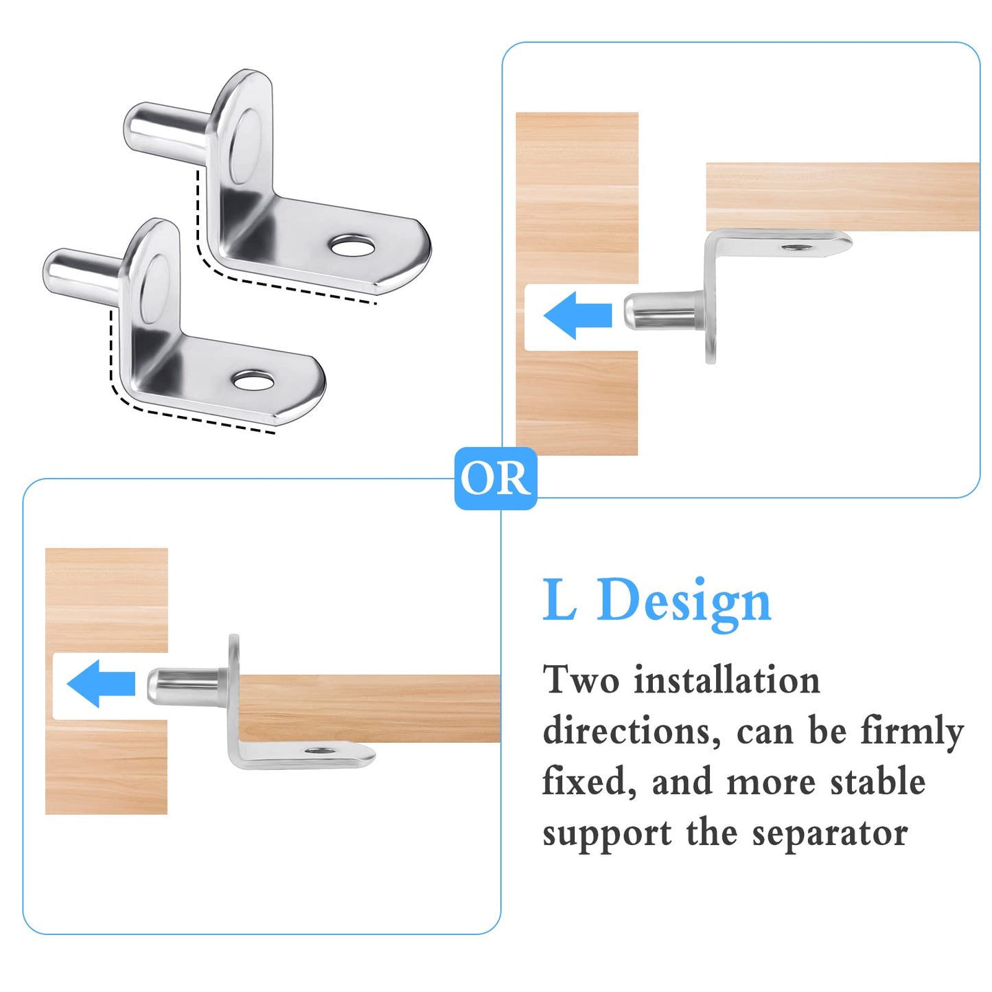 30Pcs Shelf Support Pegs 5mm L Shape Metal Bracket Pegs Shelf Bracket Pegs for Kitchen Nickel Plated Shelf Bracket Supports with Hole for Cabinet Wardrobe Furniture Wood Glass Shelves Supports