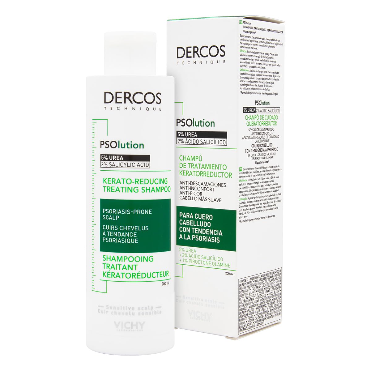 Vichy Dercos PSOlution Kerator-Reducing Treatment Shampoo Psoriatic-Prone Scalps 200ml