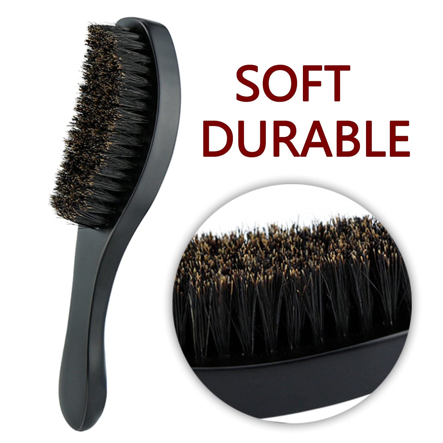 Wet and Dry Hair Hairbrush Magic Wave Brush Soft Boar Hair Brush for Man Women Boys Girls