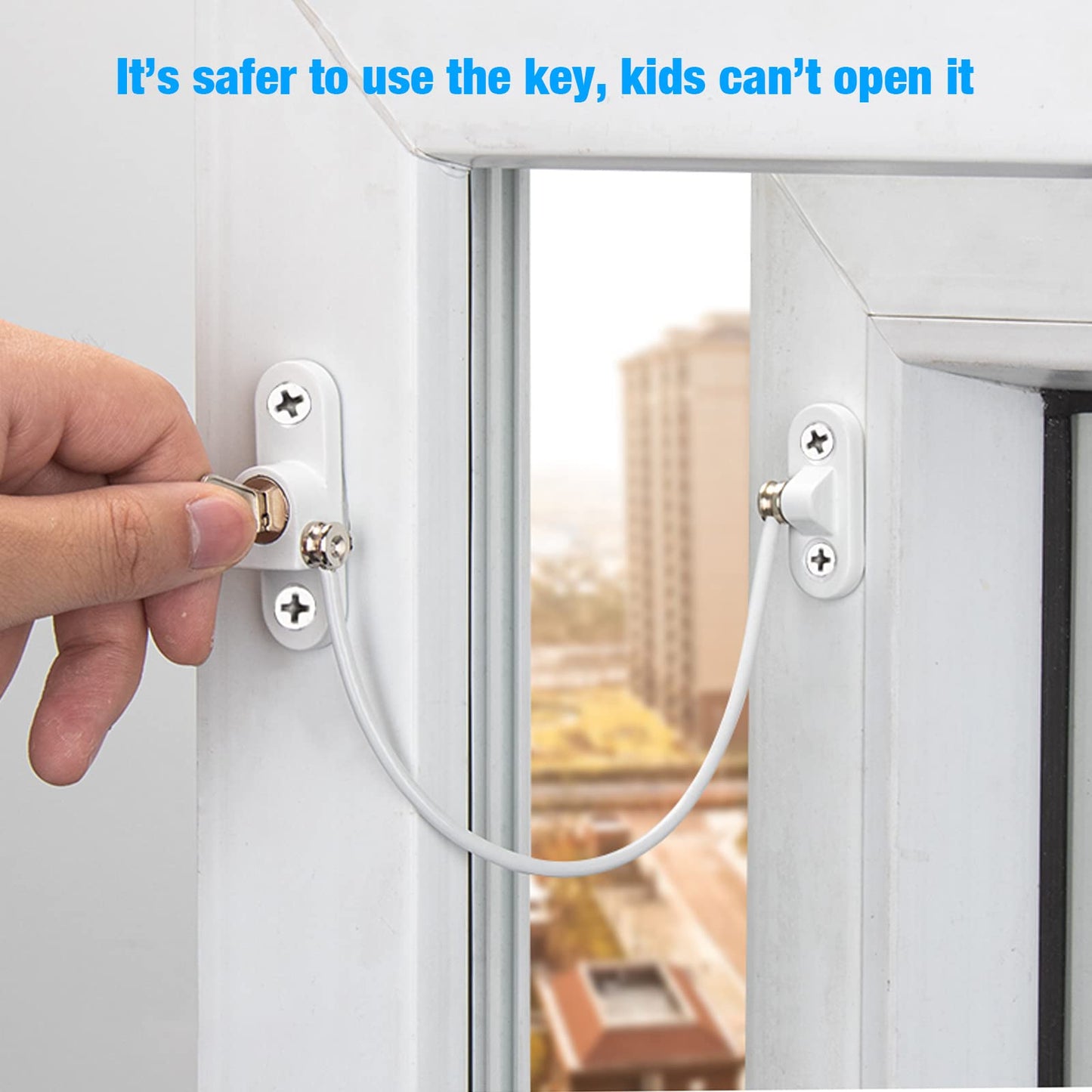 8 Pcs Window Restrictor Locks for Kids Window Restrictors UPVC Baby Security Window Locks with Screws Keys for Baby Child Children Safety, Window Locks Door Locks for Home Public School and Commercial