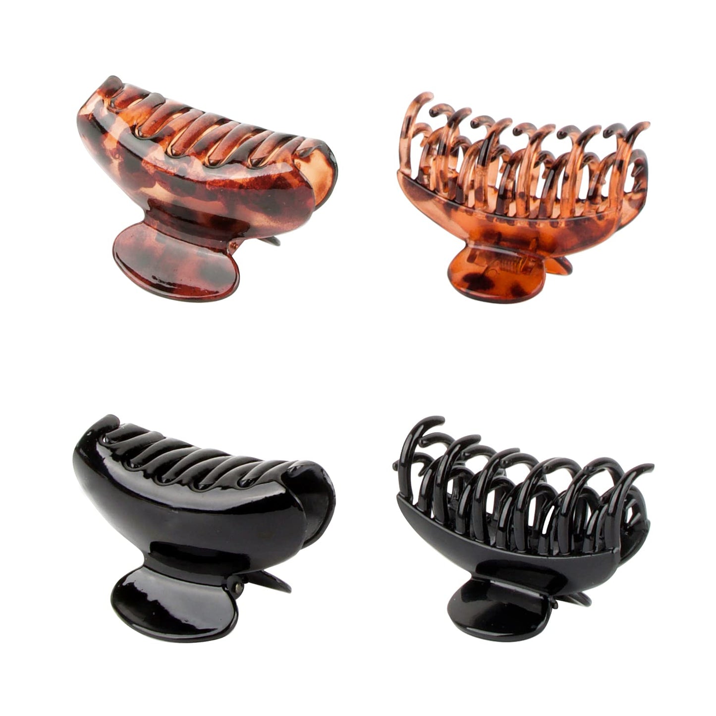 4PCS Medium Hair Claw Clips, Leopard Hair Clips Jaw Claw Clamp Plastic Nonslip Barrettes for Thin and Thick Hair for Girls and Women