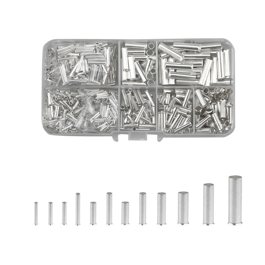 Uninsulated Wire Ferrule Kit, 1000pcs 12 Types of 8-22AWG Wire End Copper Crimp Pin End Terminal Connector for Cable Electrical Group Splice(0.5/0.75/1/1.5/2.5/4/6/10mm²)