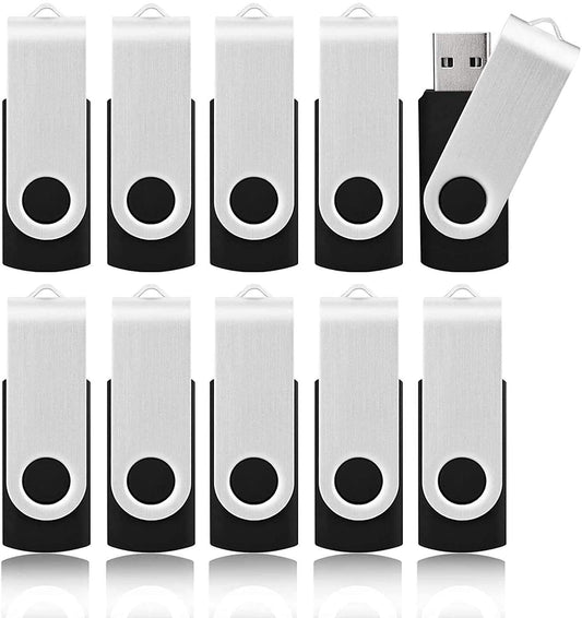 32 GB USB 3.0 Stick 10Pack, KOOTION Bulk USB 3.0 Flash Drive Swivel 32 GB Memory Stick Pen Drive Thumb Drive Jump Drive Computer Data Storage (10Pack Black) 32G USB3.0