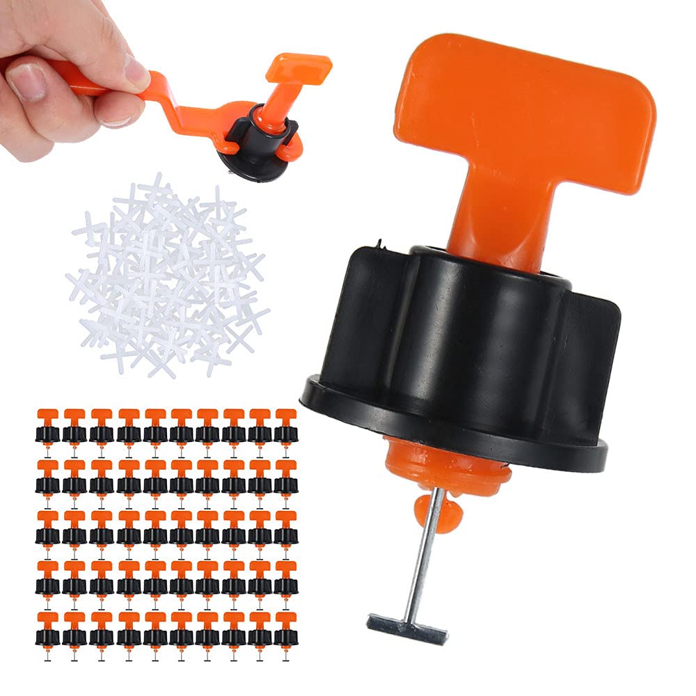 151PCS Tile Leveling System Kit 100 Pcs Reusable Tiles Leveler Spacers with 1 Special Wrench, for Construction,Like Building Wall&Floor