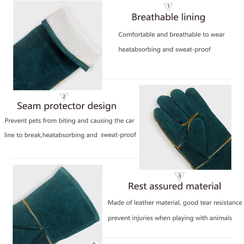 Anti-Bite Work Gloves, FIPASEN Bite Resistant Animal Handling Gloves for Welding, Gardening, Grooming, Handling Dog / Cat/ Bird/ Snake/ Lizard/ Turtle, Durable Protective Gloves 40 CM