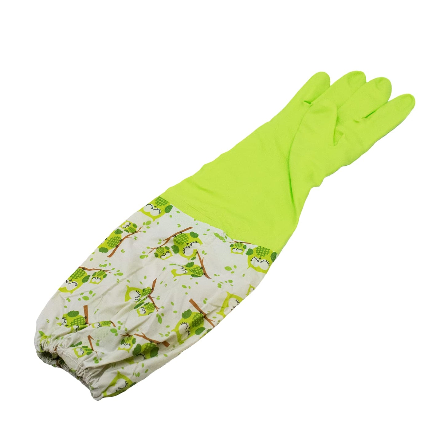 TRIXES Long Green Rubber Pond and Drain Gloves – Household & Garden Chores, Gardening, Weeding, Washing, Cleaning & Dishwashing – Protect your Sleeves - Heavy Duty, Waterproof and Lined for Warmth