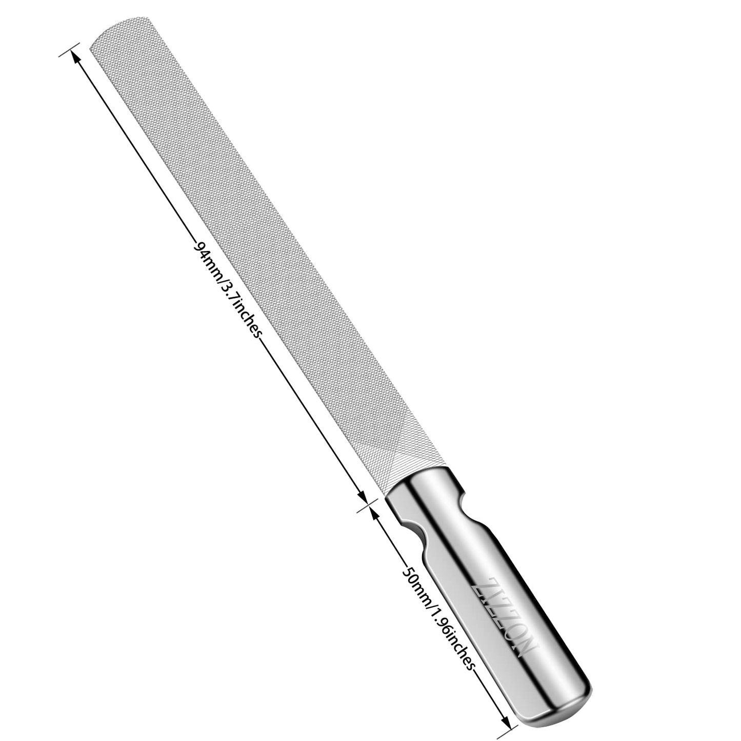 ZIZZON Professional Stainless Steel Nail Files Double Sided for Women and Men, Heavy Duty Reusable Manicure Filer for Natural Nails, Great for Home Salon or Travel Use