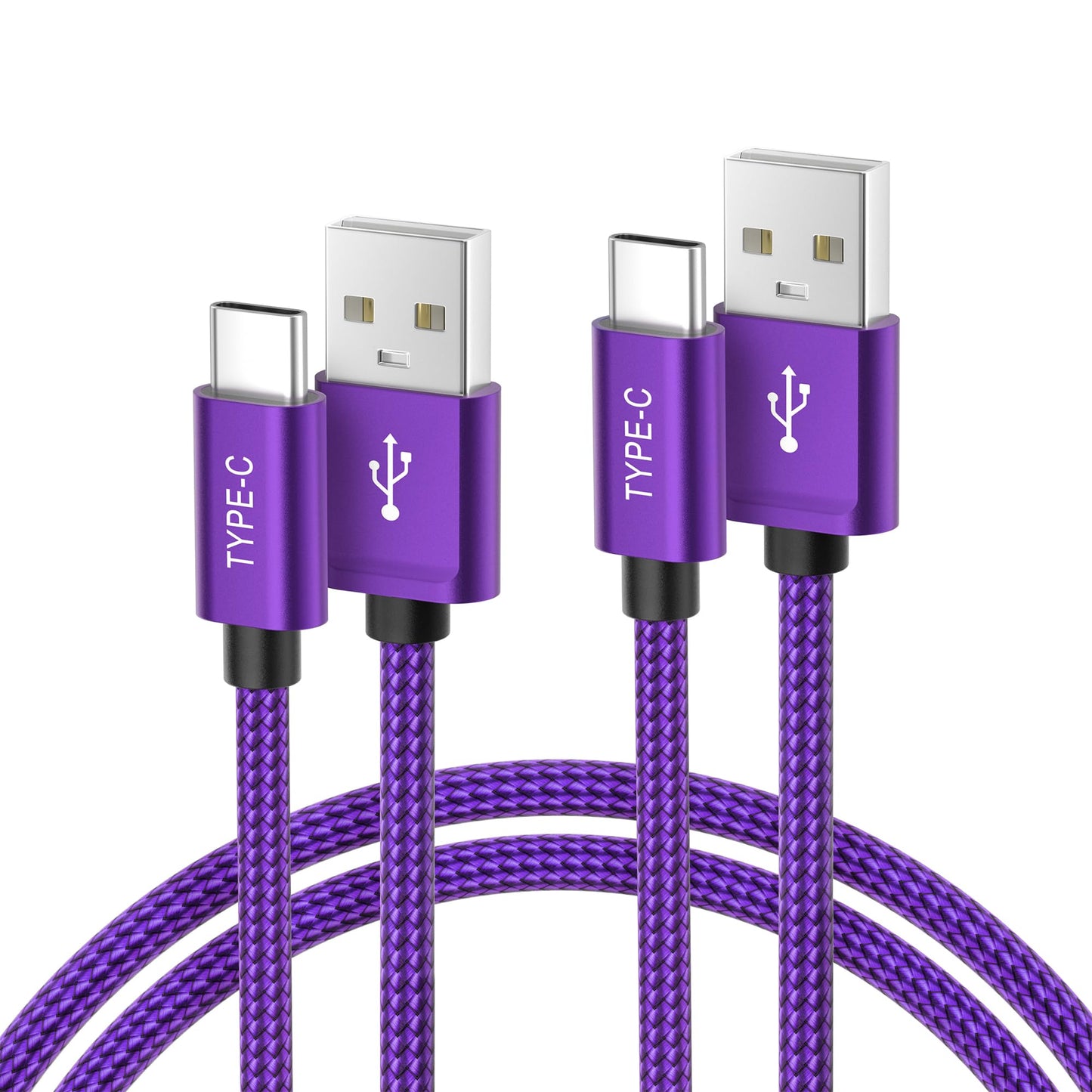 BASESAILOR USB to USB C Charger Cable 3M/2Pack,Long USB Type C Fast Charging Power Lead for iPhone 15 16 Plus Pro Max,iPad 10 10th,Mini 6 6th,7 7th Generation,Samsung Galaxy S25 S24 S23,Z Flip Fold Purple