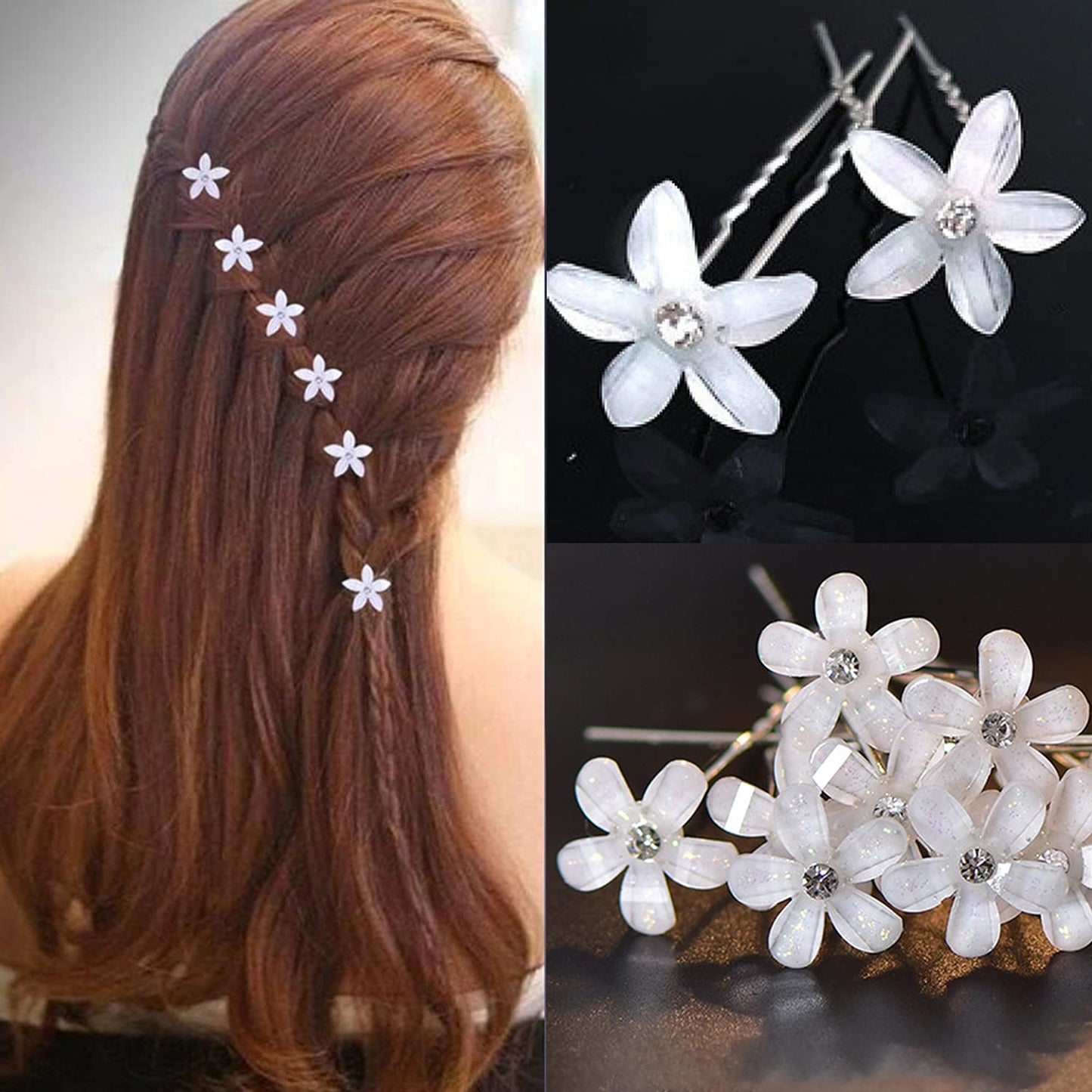 20Pcs Pearl Hair Pins Bridal Hair Pins Wedding Hair Pins Flower Hair Pins for Women Wedding Bridesmaid Hair Accessories for Women Girls, Wedding, Ball 20Pcs Pearl Hair Pins