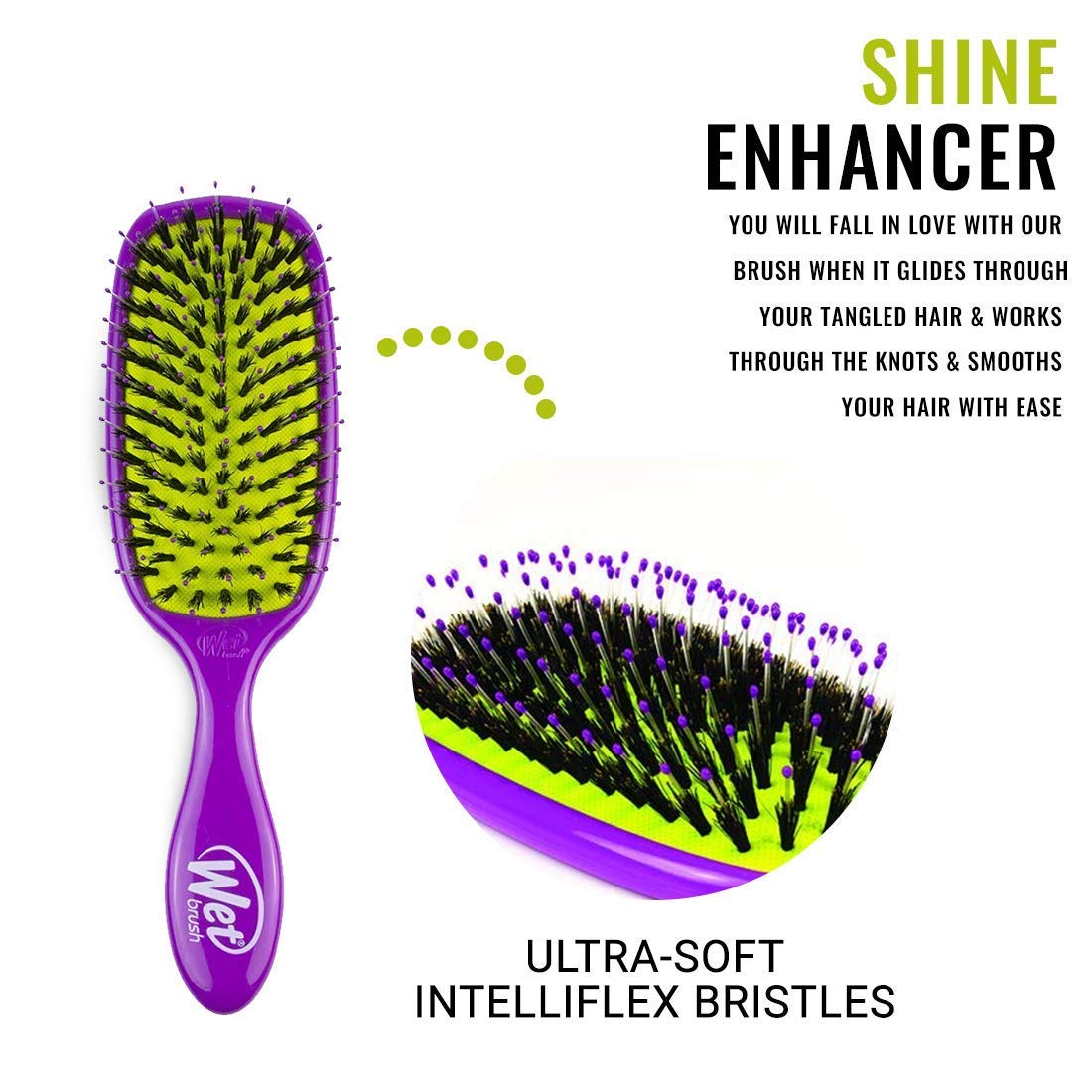 Wet Brush Shine Enhancer Paddle Brush, Marble Bronze - Hair Detangler Brush with Ultra Soft Bristles, Infused With Natural Argan Oil, Shiny Detangle & Smooth Hair, Wet or Dry, For All Hair Types