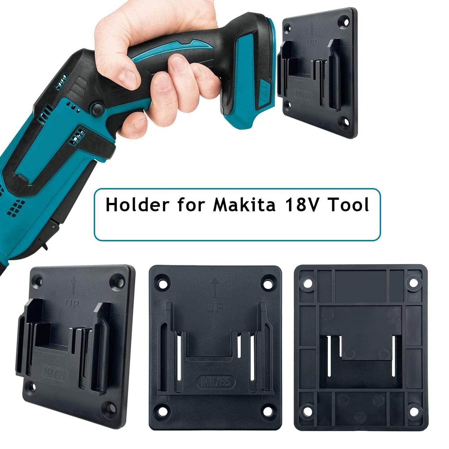 YSDZ 6 Packs Tool Holder Dock Mount,Electric Tool Holder Wall Mount Storage Bracket Fixing Devices Compatible with for Makita 18V Electric Tool (Black)