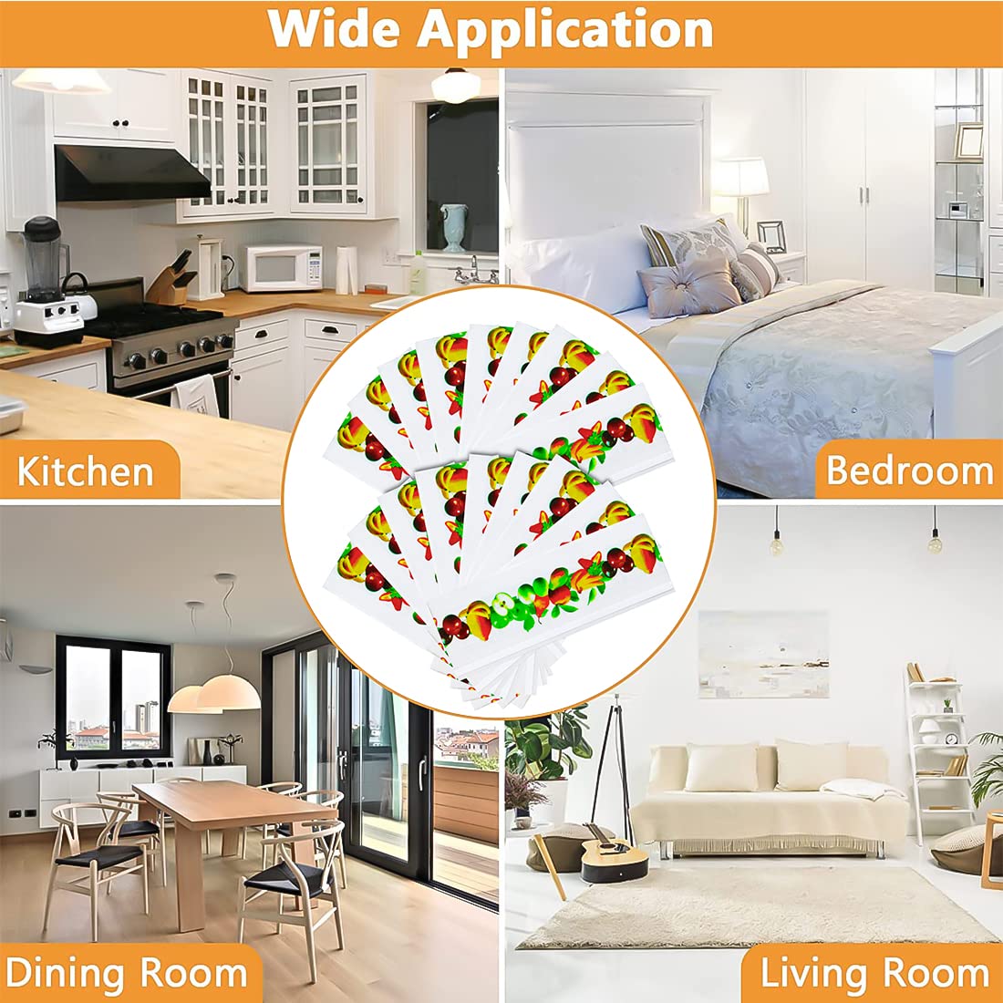 Window Fly Traps Stickers Fly Catchers Sticky Traps Bug Trap for Fruit Flies Indoor Insect Fruit Pattern Attractor, 20PCS