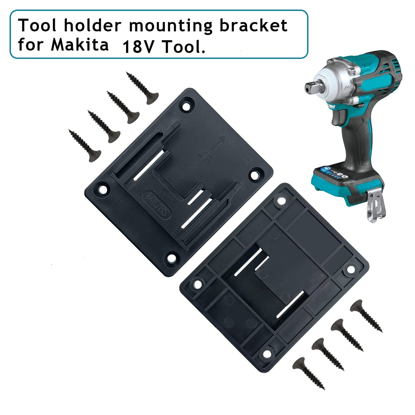 YSDZ 6 Packs Tool Holder Dock Mount,Electric Tool Holder Wall Mount Storage Bracket Fixing Devices Compatible with for Makita 18V Electric Tool (Black)