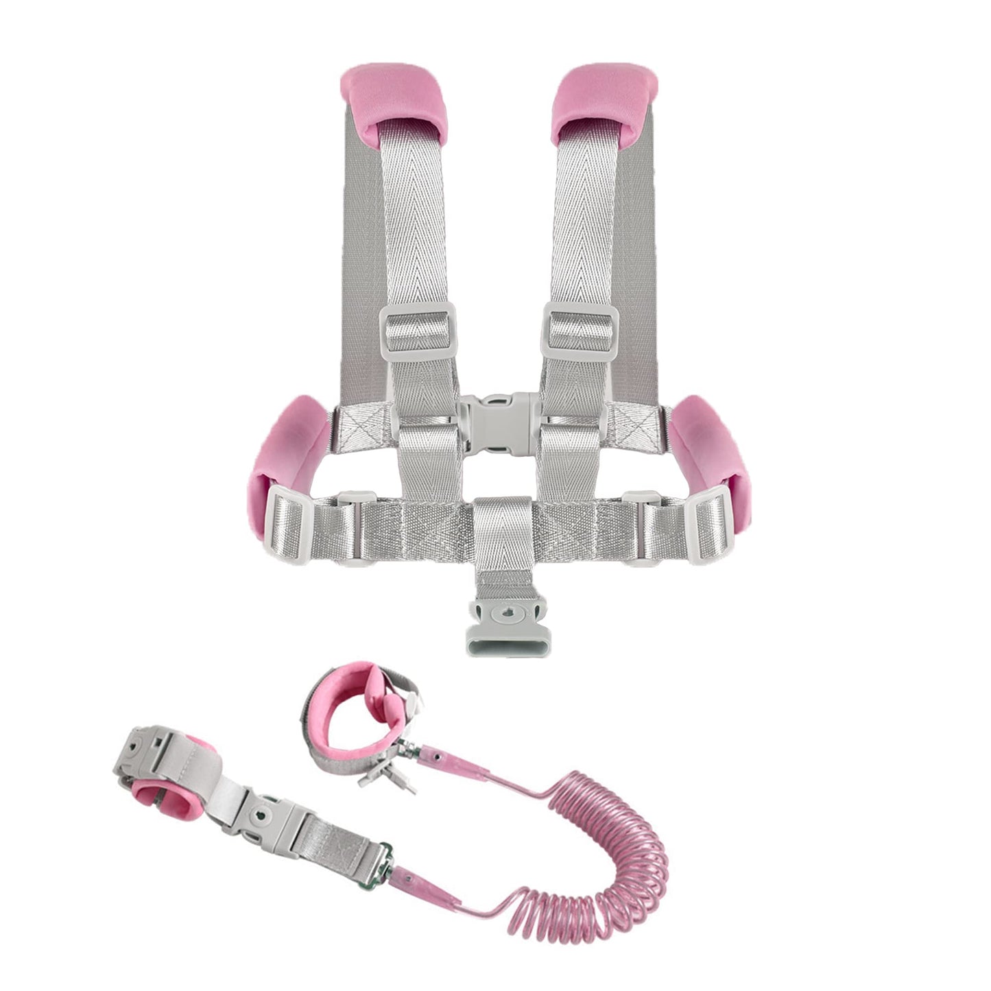 Topways 2in1 Toddler Anti Lost Leash, Baby Reins Walking Harness and Anti Lost Safety Wrist Link Belt（Pink） Pink 1.5 meters