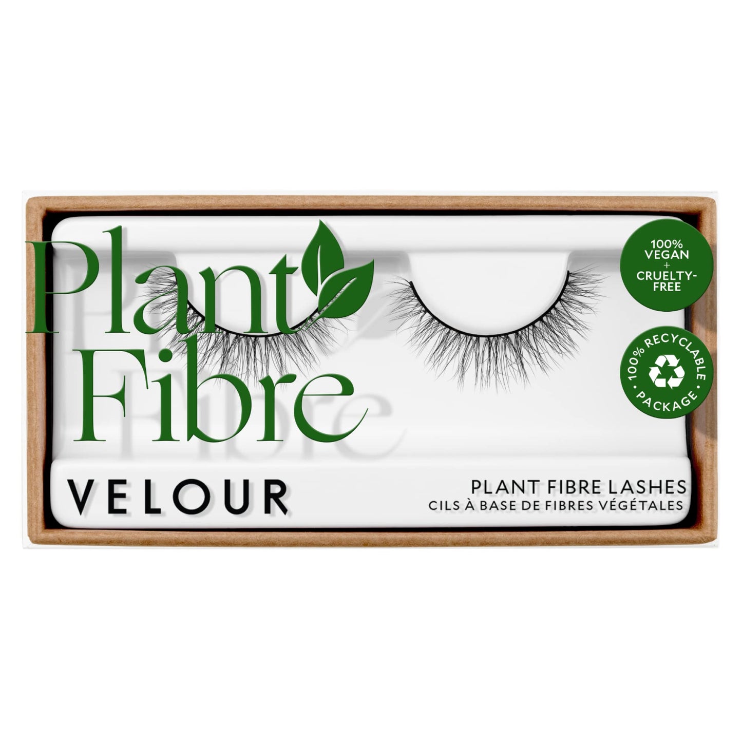 Velour Plant Fibre Lashes - A New Leaf - Hemp-Derived False Eyelashes - Lightweight, Reusable, Handmade - Wear up to 25 Times - Natural Fake Lashes - 100% Vegan, Soft and Comfortable, All Eye Shapes Second Nature