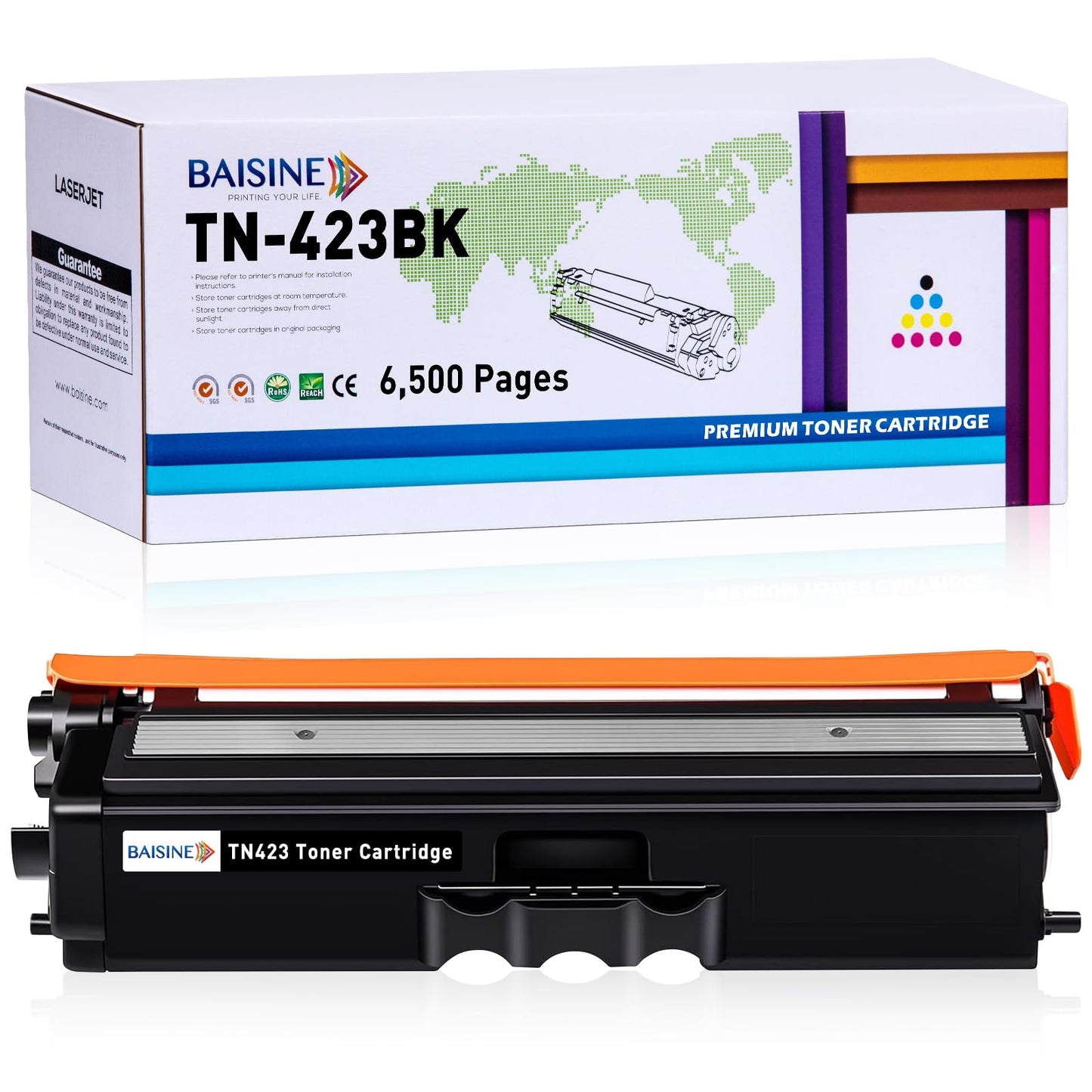 BAISINE TN423 TN-423BK Compatible Brother TN-423 TN421 Toner Cartridges for Brother HL-L8260CDW HL-L8360CDW DCP-L8410CDN DCP-L8410CDW MFC-L8690CDW MFC-L8900CDW HL-L9310CDW MFC-L9570CDW MFC-L8610CDW Black